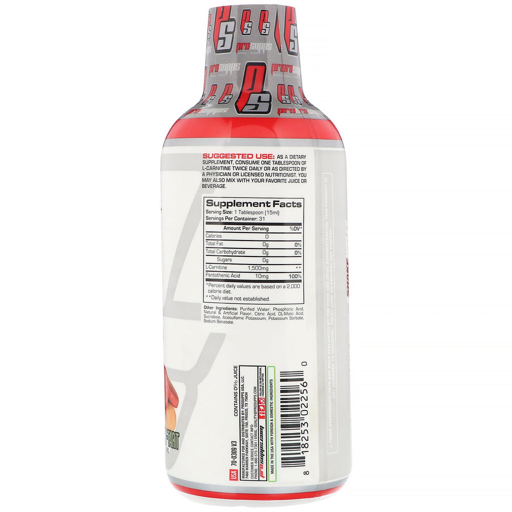 ProSupps, L-Carnitina 1500, Dulce y Tarto, 1500 mg, 16 fl oz (473 ml)