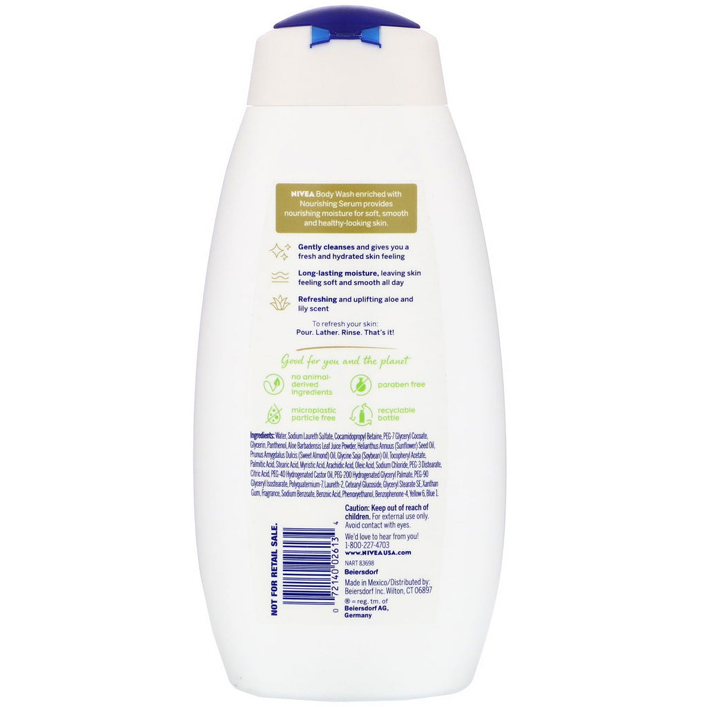 Nivea, Refreshing Body Wash, Fresh Aloe & Lily,  20 fl oz (591 ml)