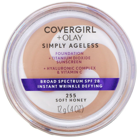 Covergirl, Olay Simply Ageless Foundation, 255 Soft Honey, .4 oz (12 g)