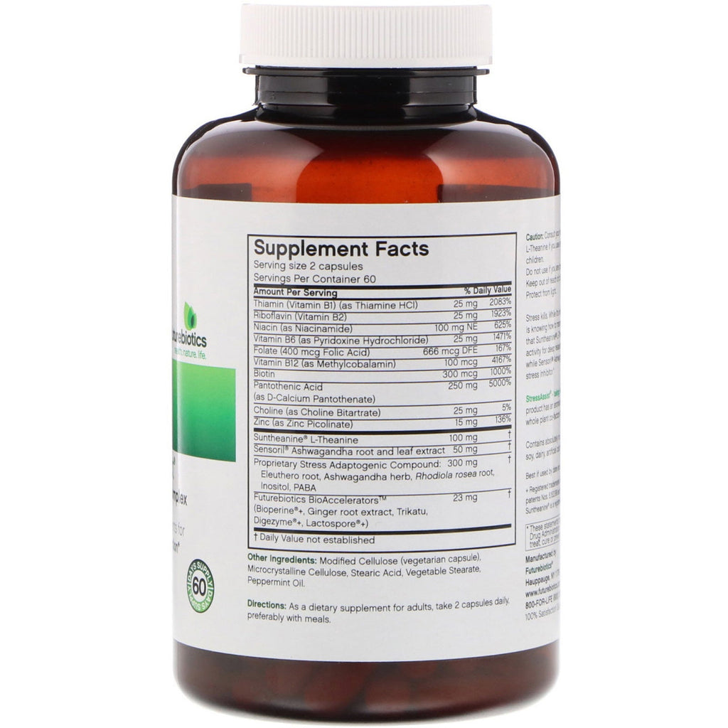 FutureBiotics, StressAssist, L-Theanine Stress Complex, 120 vegetariske kapsler