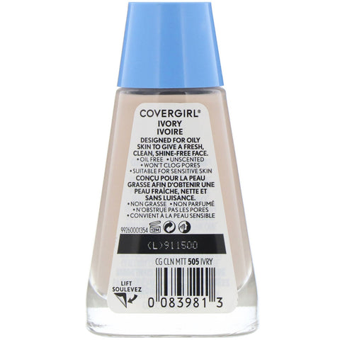 Covergirl, Clean Matte Liquid Foundation, 505 Ivory, 1 fl oz (30 ml)