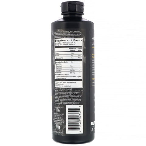 Dr. Axe / Ancient Nutrition, Keto Fusion  MCT Oil, Infused with Turmeric, 16 fl oz (473 ml)