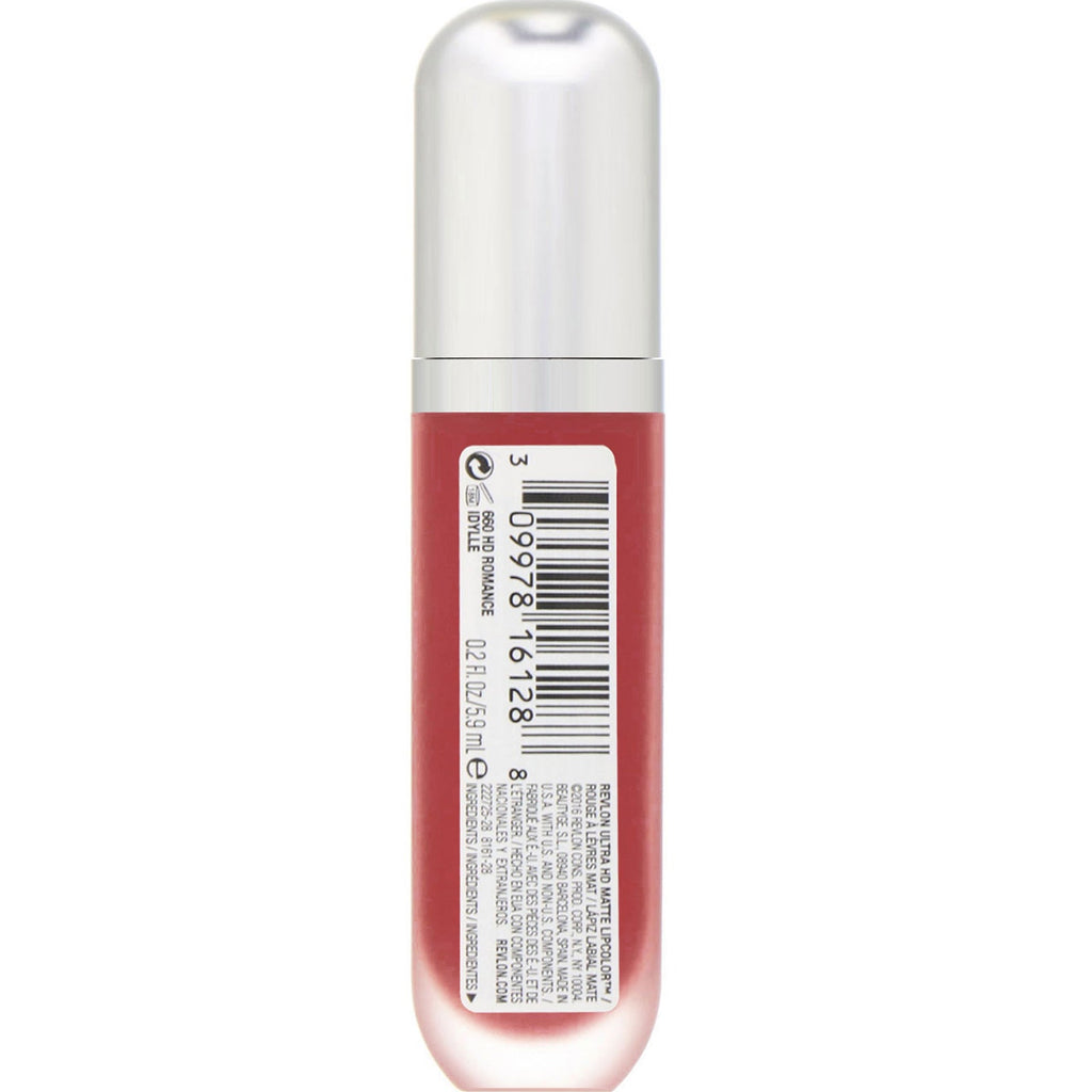 Revlon, Ultra HD Matte, Lipcolor, 660 Romance, 0.2 fl oz (5.9 ml)