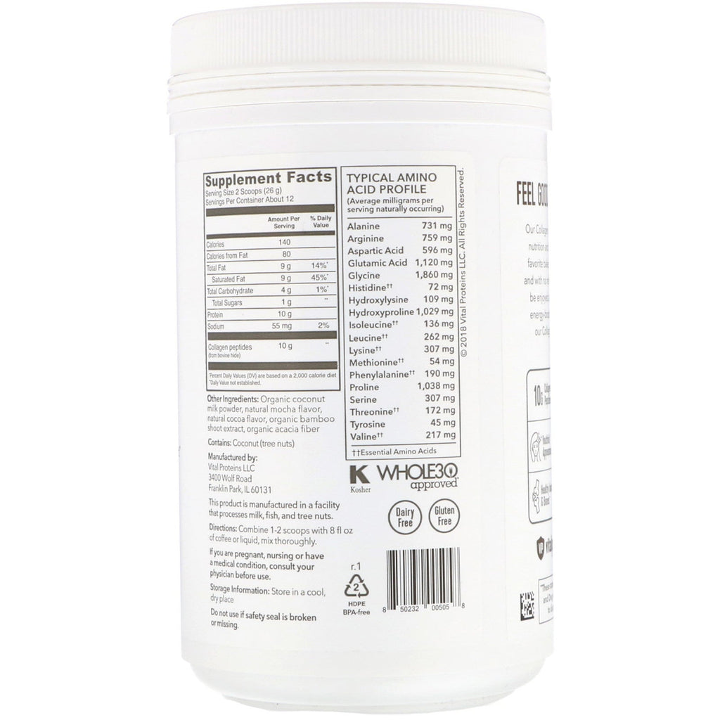 Vital Proteins, Collagen Creamer, Mocha, 11.2 oz (317 g)