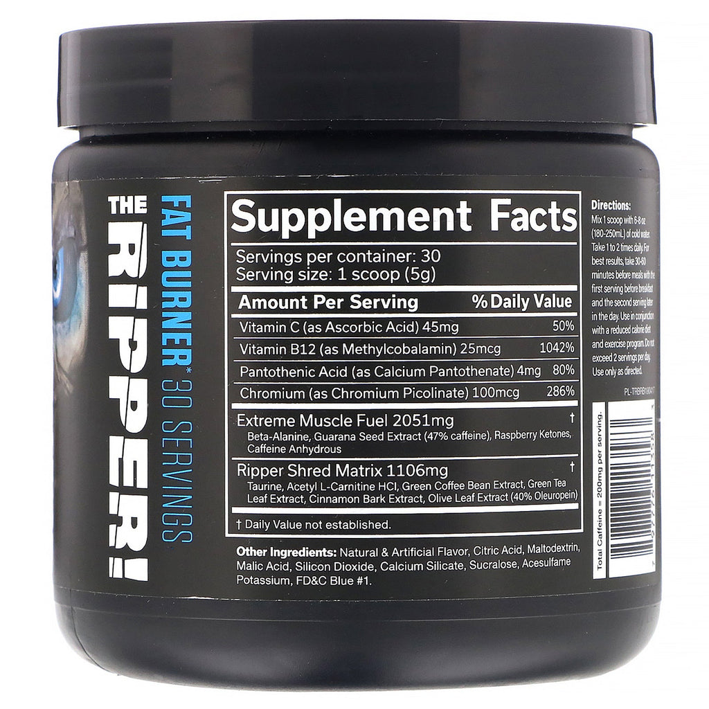 JNX Sports, The Ripper, Fat Burner, Blue Raspberry, 5,3 oz (150 g)
