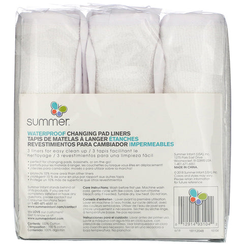 Summer Infant, Water Proof Changing Pad Liners, 3 Count