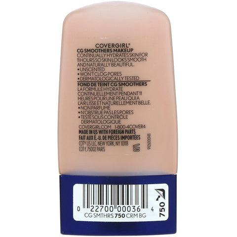 Covergirl, Smoothers, Hydrating Makeup, 750 Creamy Beige, 1 fl oz (30 ml)