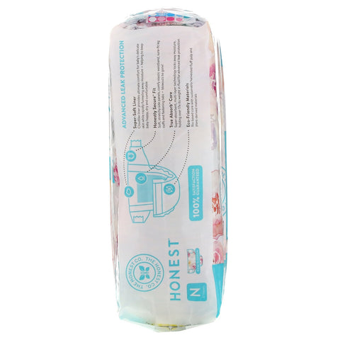 The Honest Company, Honest Diapers, Super-Soft Liner, Newborn, Up to 10 Pounds, Rose Blossom, 32 Diapers