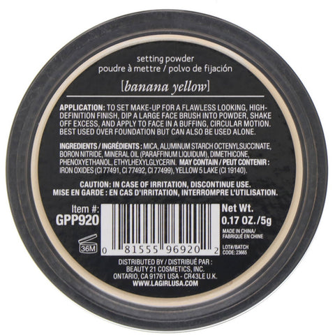 L.A. Girl, Pro HD Setting Powder, Banana Yellow, 0.17 oz (5 g)