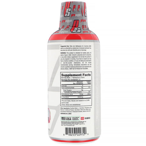 ProSupps, L-Carnitina 3000, fruta del dragón, 3000 mg, 473 ml (16 oz. líq.)
