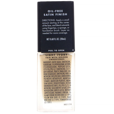 E.L.F., Flawless Finish Foundation, Light Ivory, 0.68 fl oz (20 ml)