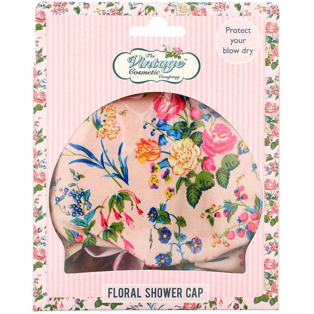 The Vintage Cosmetic Co., Badehætte, Pink Floral Satin, 1 Count