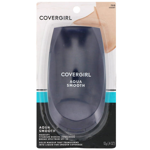 Covergirl, Aqua Smooth, Foundation, SPF 20, 705 Ivory, .4 oz (12 g)