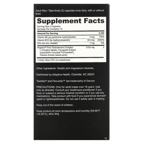 Nugenix, Free Testosterone Booster, 42 Capsules