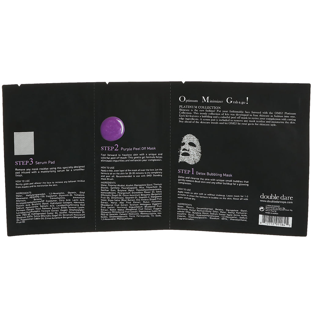 Double Dare, Platinum Purple Facial Mask Kit, 1 Kit