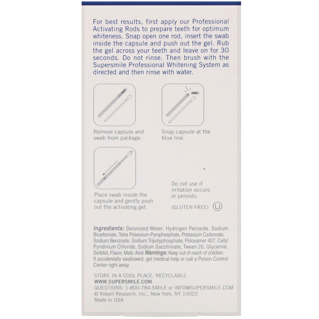 Supersmile, Professional Activating Rods, 12 Individual Rods