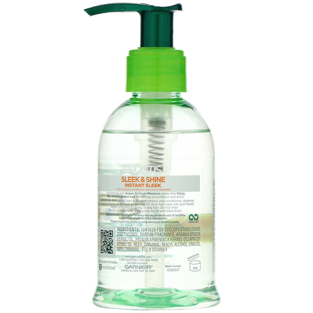 Garnier, Fructis, Sleek &amp; Shine, suero anti-frizz, 5,1 oz (150 ml)