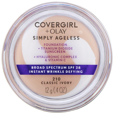 Covergirl, Olay Simply Ageless Foundation, 210 Classic Ivory,  .4 oz (12 g)