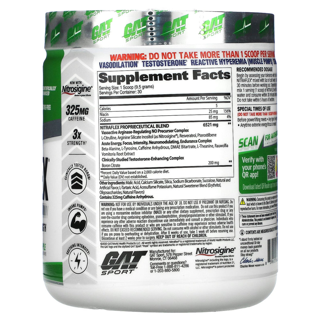GAT, Sport, NITRAFLEX, Grønt Æble, 10,1 oz (285 g)