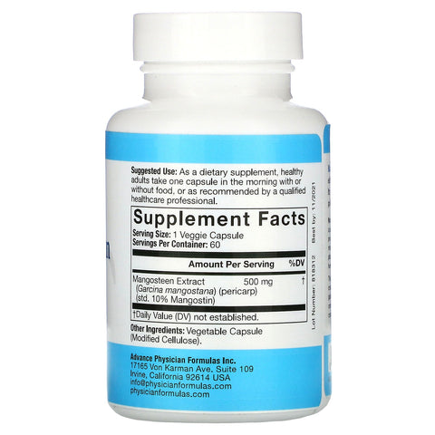 Advance Physician Formulas, Mangosteen, 500 mg, 60 Vegetable Capsules