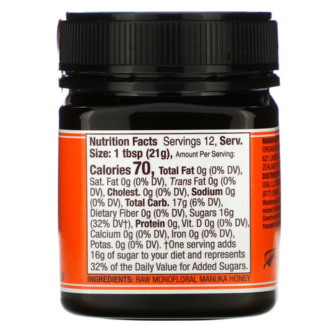 Wedderspoon, Raw Monofloral Manuka Honey, KFactor 16, 8.8 oz (250 g)