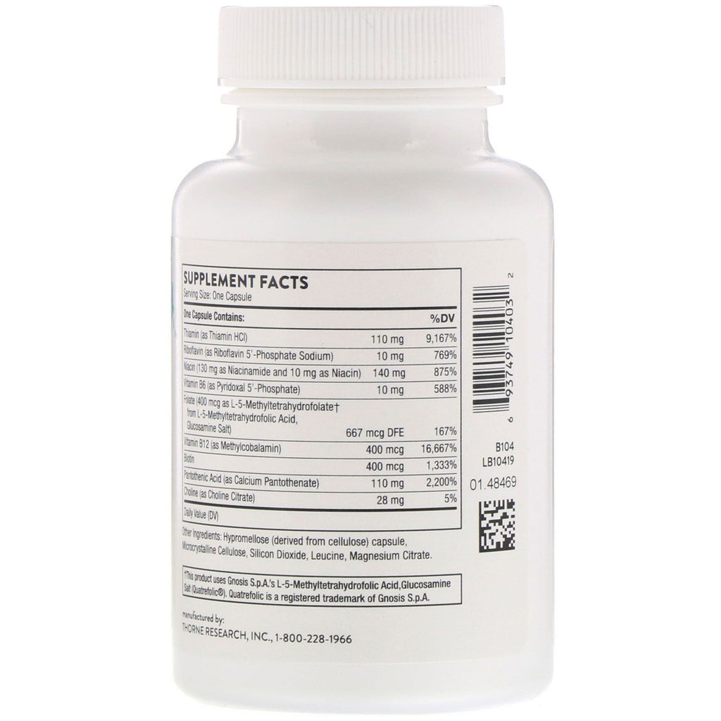 Thorne Research, Basic B Complex, 60 Capsules