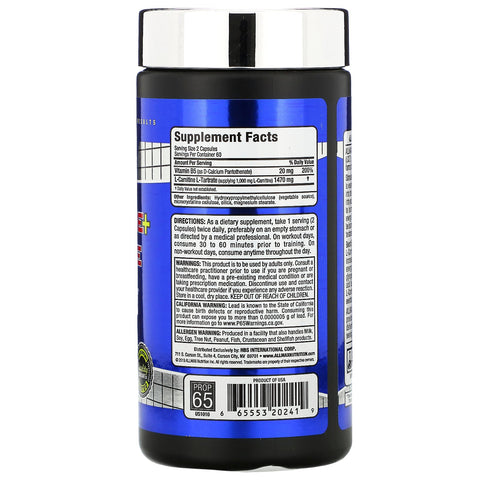 ALLMAX Nutrition, L-Carnitina + Tartrato, 120 Cápsulas