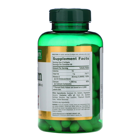 Nature's Bounty, Calcium Plus Vitamin D3, 1,200 mg, 120 Rapid Release Softgels