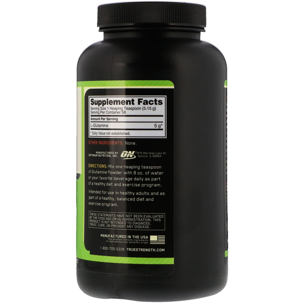 Optimum Nutrition, Glutamina en polvo, sin sabor, 10,6 oz (300 g)