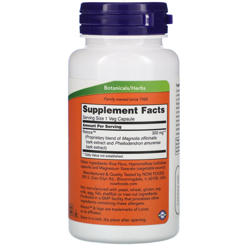 Now Foods, Relora, 300 mg, 60 vegetabilske kapsler