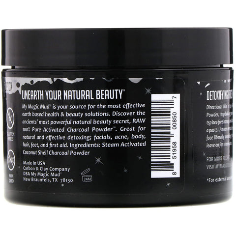 My Magic Mud, Raw 100% Pure, Activated Charcoal Powder, 3.5 oz (99.2 g)