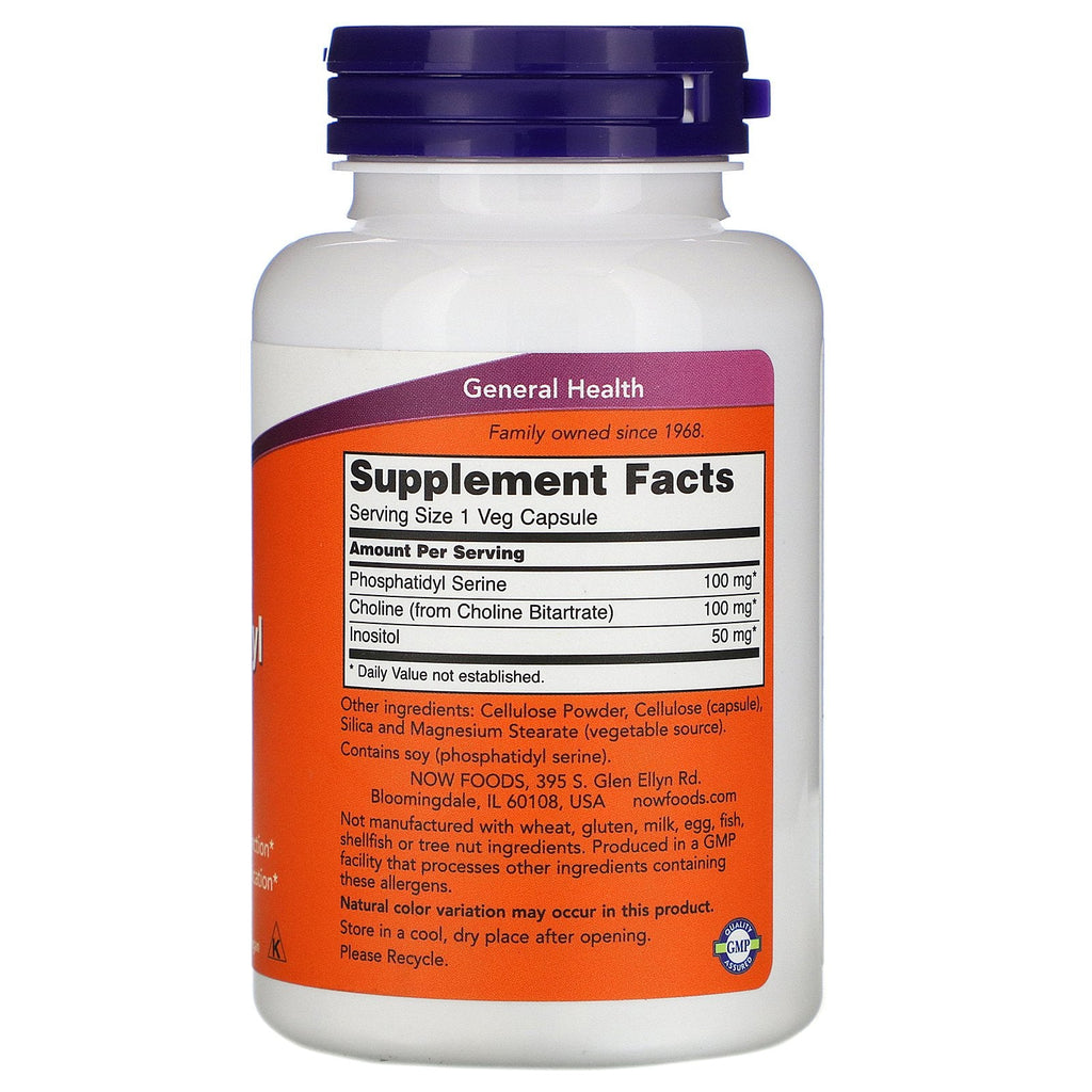 Now Foods, Phosphatidyl Serine, 100 mg, 120 Veg-kapsler