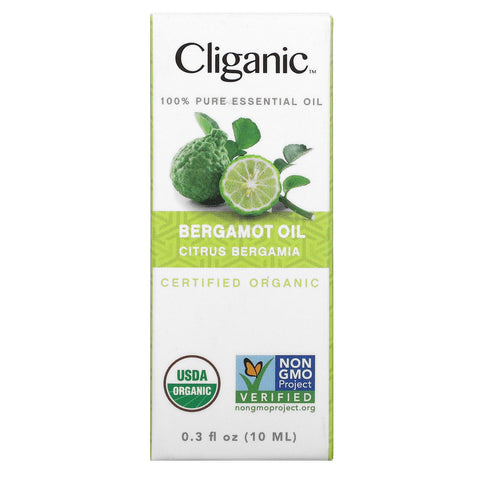 Cliganic, 100% Pure Essential Oil, Bergamot Oil, 0.3 fl oz (10 ml)