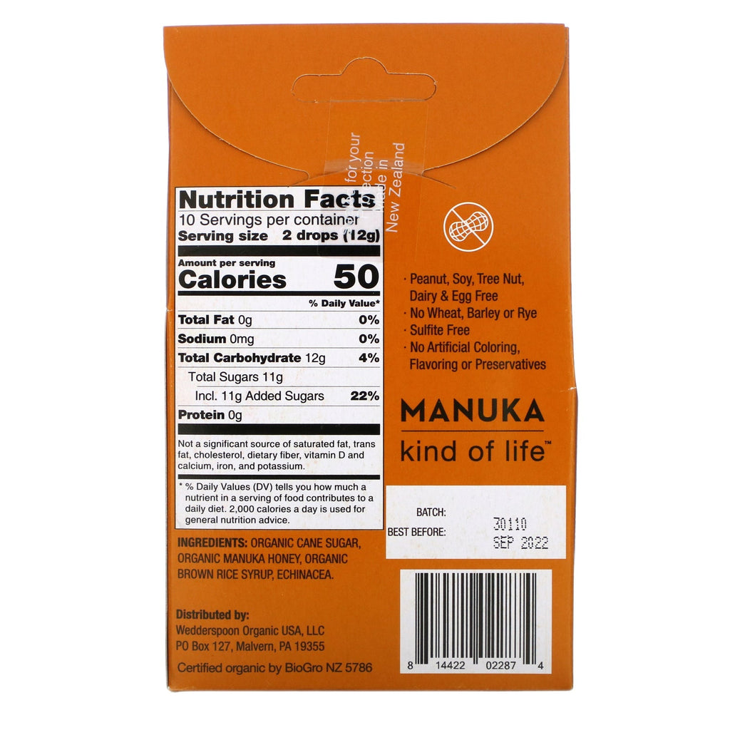 Bryllupsske, Manuka honningdråber, honning med Echinacea, 4 oz (120 g)