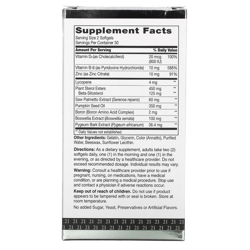 21st Century, Prostate Health with Beta-Sitosterol, 125 mg, 60 Softgels