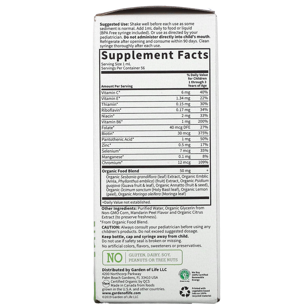 Garden of Life, Bebé, Líquido multivitamínico, 1,9 fl oz (56 ml)