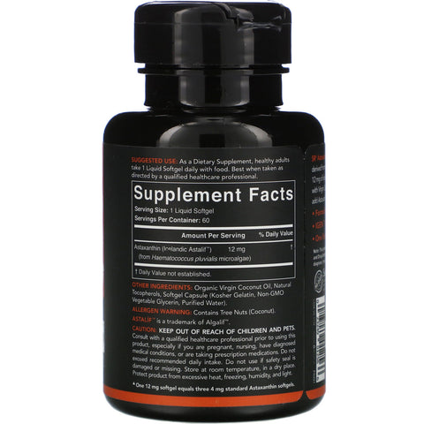 Sports Research, Astaxanthin, Triple Strength, 12 mg, 60 Softgels