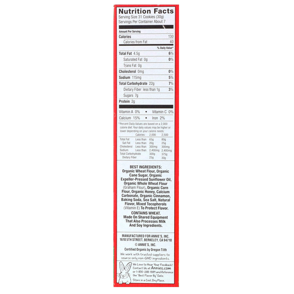 Annie's Homegrown, Bunny Grahams, Cinnamon, 7,5 oz (213 g)