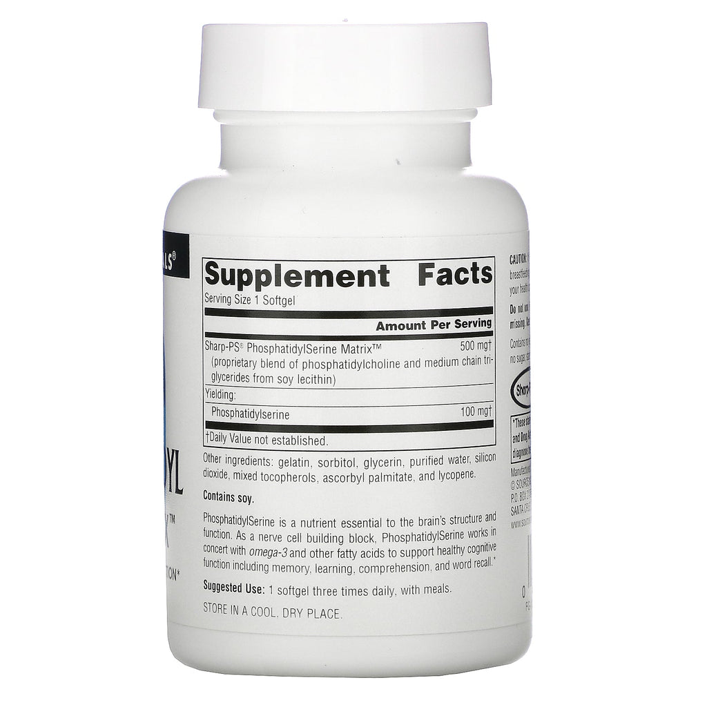 Source Naturals, Phosphatidyl Serine Matrix, 500 mg, 60 Softgels