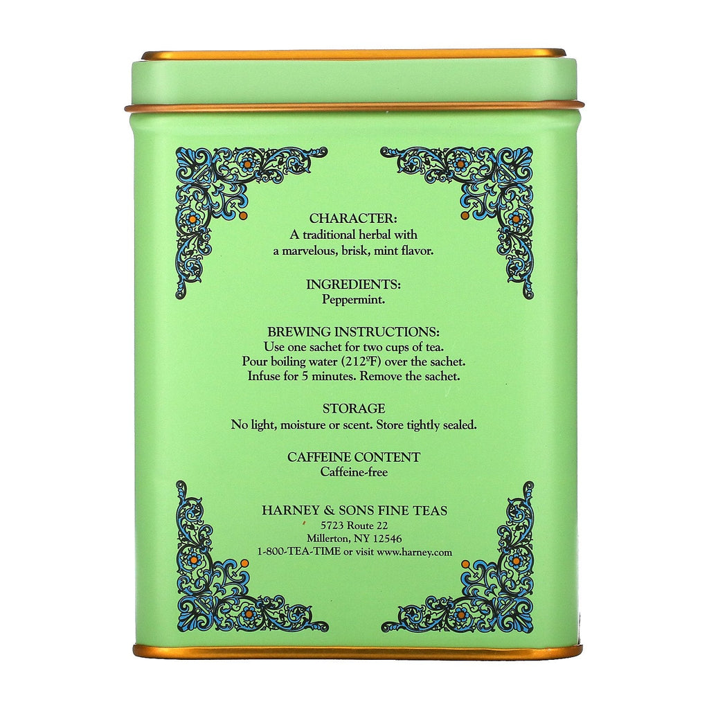 Harney &amp; Sons, HT teblanding, pebermynteurte, koffeinfri, 20 teposer, 1,4 oz (40 g)