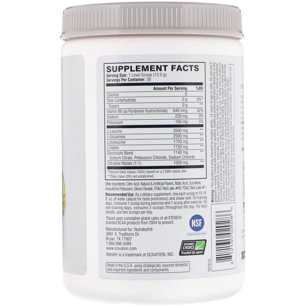 Xtend, The Original 7G BCAA, ponche de frutas espectacular, 14,3 oz (405 g)