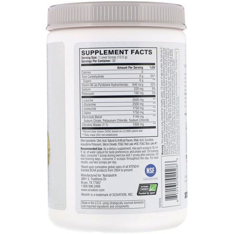 Xtend, The Original 7G BCAA, ponche de frutas espectacular, 14,3 oz (405 g)