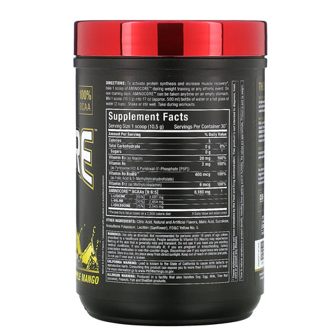 ALLMAX Nutrition, AMINOCORE BCAA, piña y mango, 315 g (0,69 lbs)
