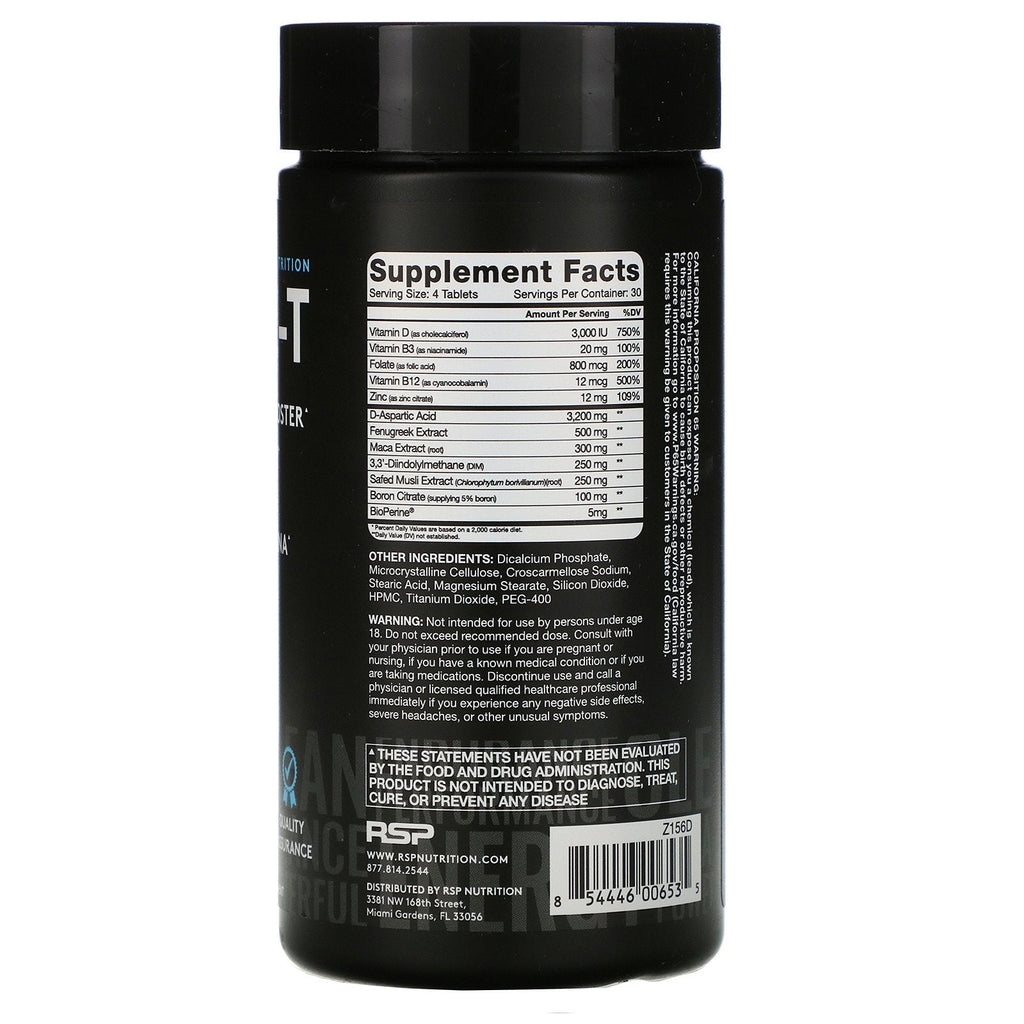 RSP Nutrition, Prime-T, Testosterone Booster, 120 Tablets