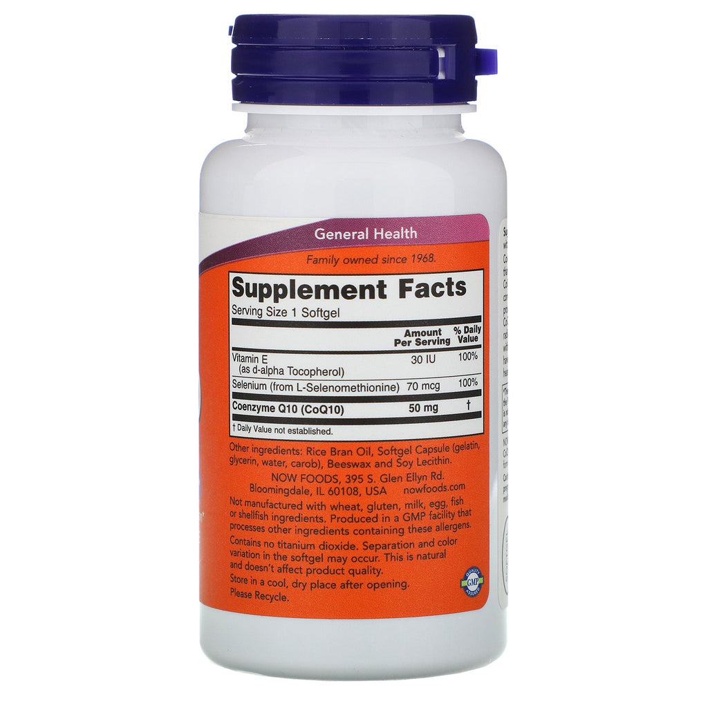 Now Foods, CoQ10, 50 mg, 100 Softgels