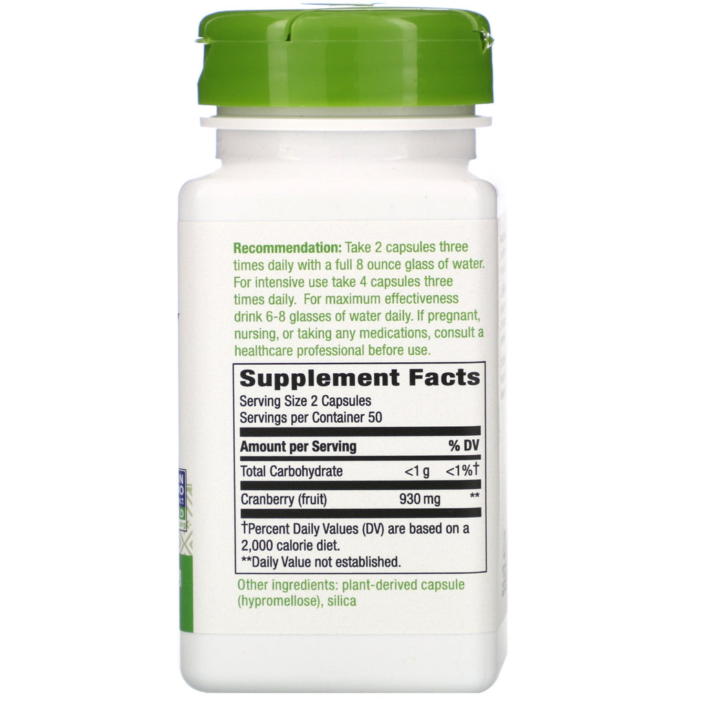 Nature's Way, Tranebærfrugt, 930 mg, 100 veganske kapsler