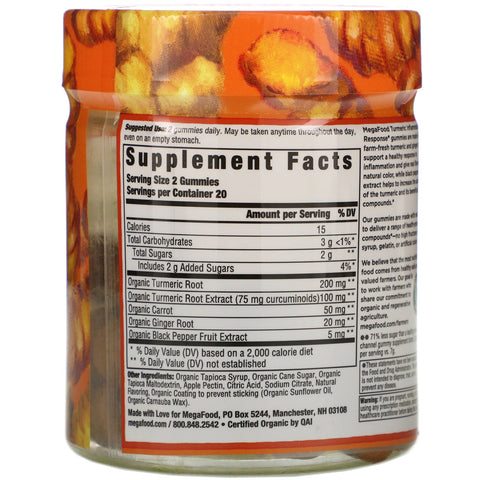 MegaFood, Turmeric, Inflammation Response, 40 Gummies