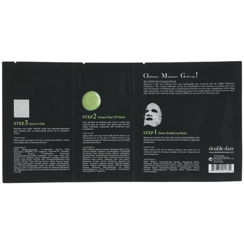 Double Dare, Platinum Green Facial Mask Kit, 1 Kit