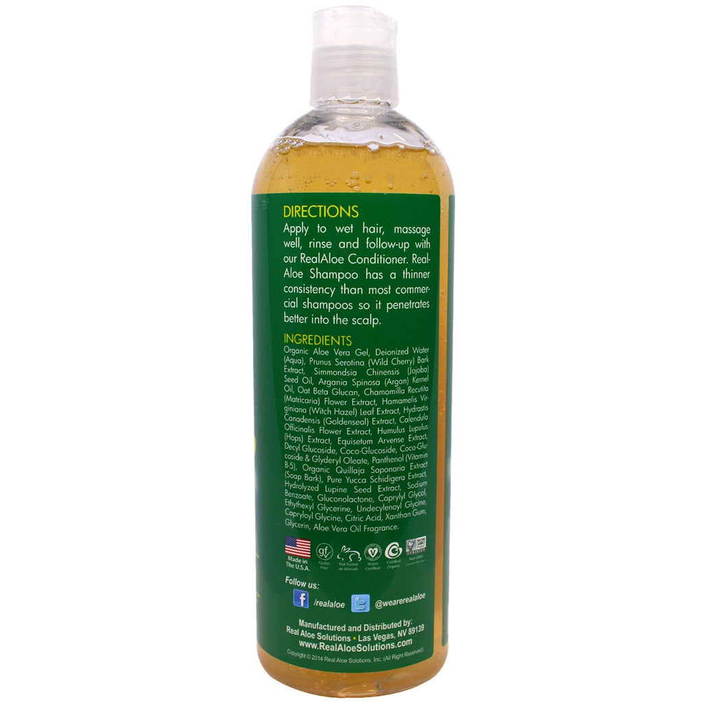 Ægte Aloe, Aloe Vera Shampoo med Arganolie &amp; Havre Beta Glucan, 16 fl oz (473 ml)