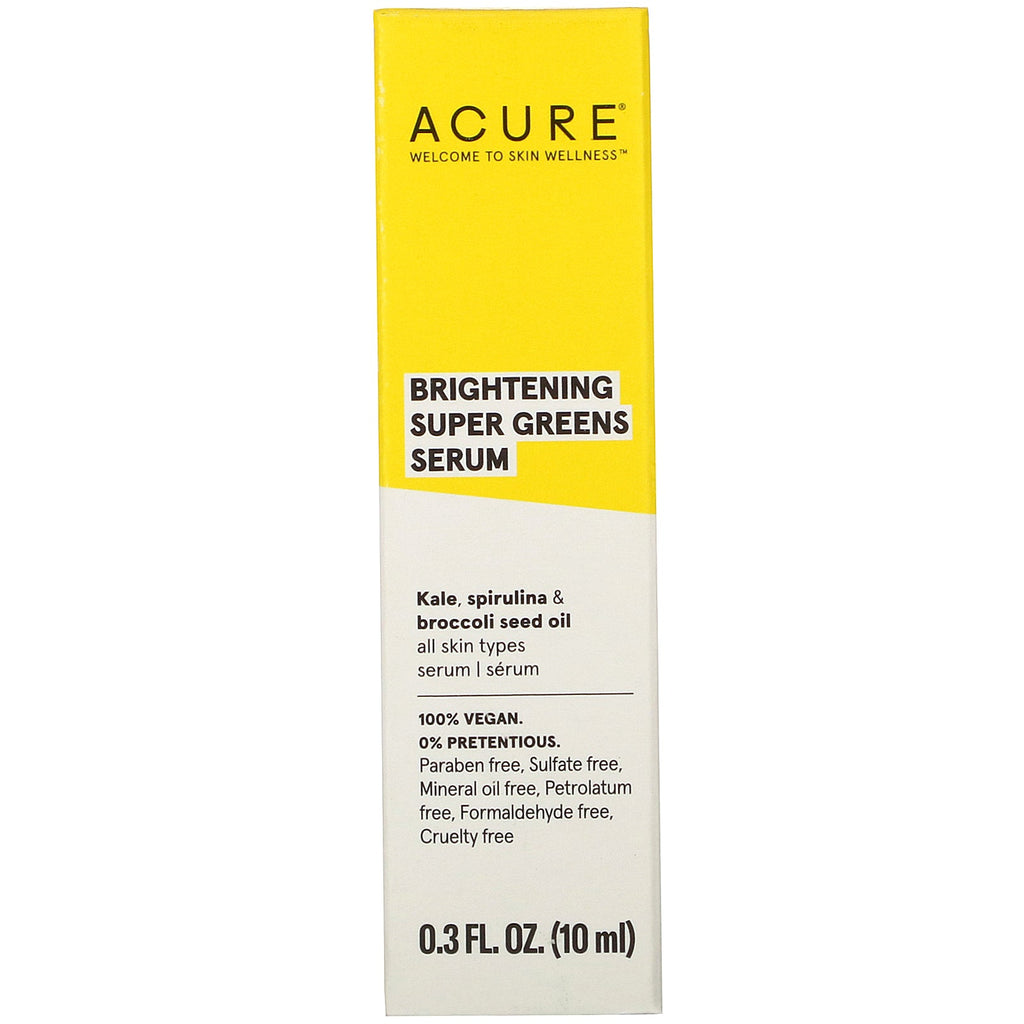 Acure, Brightening Super Greens Serum, 0.3 fl oz (10 ml)